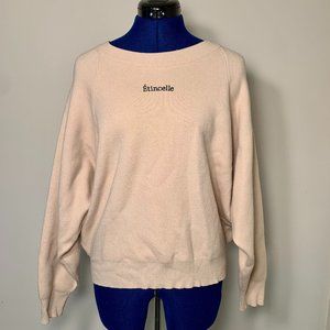 Biege Pink Pullover Sweater Sweatshirt Womens Size Small or Medium